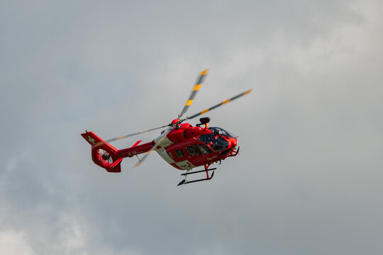 HB-ZQM REGA ambulance Airbus H145 helicopter in Speck-Fehraltorf in Switzerland 1.7.2023
