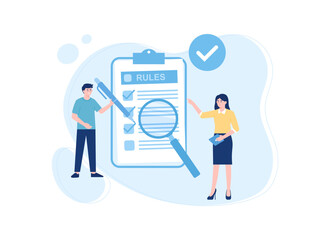 Fill in the schedule column data concept flat illustration