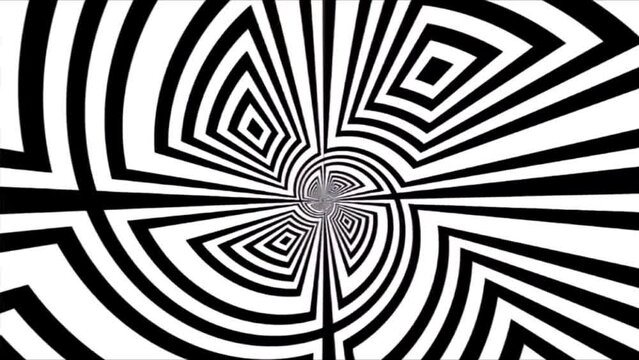 Abstract gradient motion shape spiral geometric line pattern in black and white colors