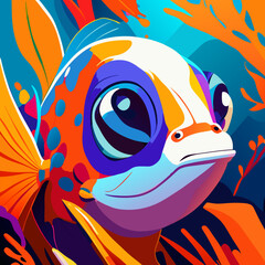 digital painting of fish - Generative AI art