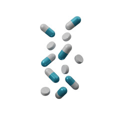 3d pharmacy drug for health pharmaceutical on transparent background for web design. Pharmacy concept. First aid and health care check. Medical symbol of emergency help. 3d rendering illustration