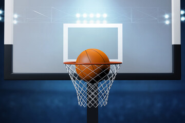 Basketball hoop on 3d illustration