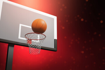 Basketball hoop on 3d illustration