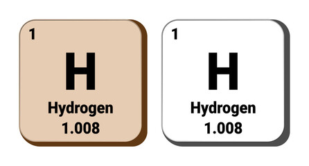 Hydrogen element vector icon, periodic table element. Vector illustration EPS 10 File. Isolated on white background.