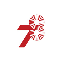 logo 78, the independence of the state of Indonesia. vector illustration