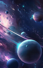Obraz na płótnie Canvas Cosmic Sky Background,created with generative ai tecnology.