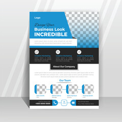 Corporate A4 flyer template creative geometric layout.