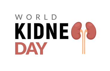 World Kidney Day healthy vector poster. Human kidney health awareness background