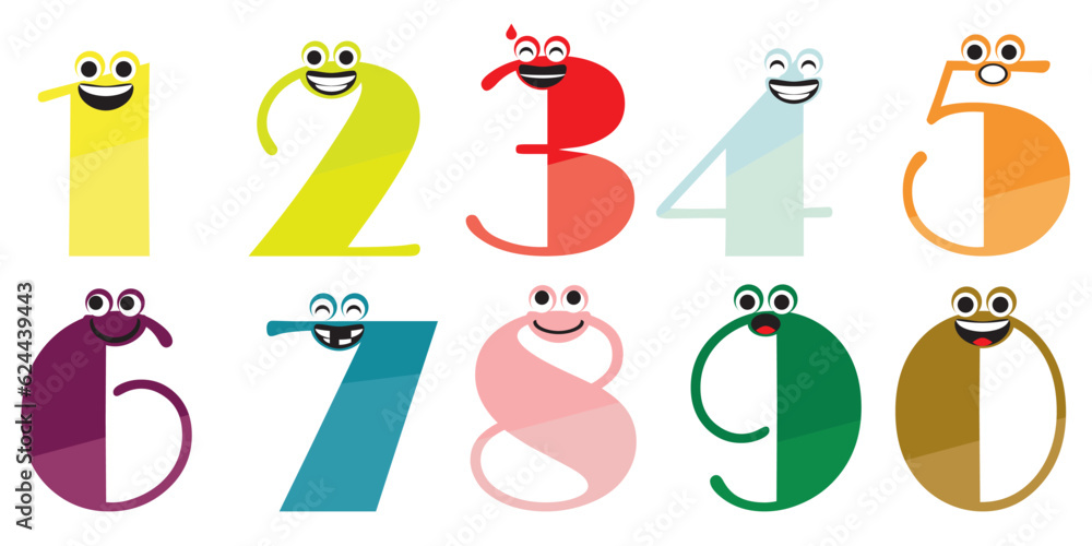 Poster various kinds of custom vector numbers (24)