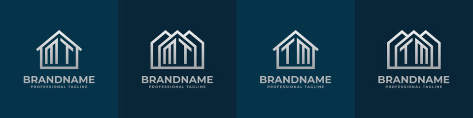 Letter MT and TM Home Logo Set. Suitable for any business related to house, real estate, construction, interior with MT or TM initials. - obrazy, fototapety, plakaty