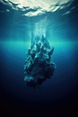 Obraz na płótnie Canvas iceberg floating in deep blue ocean waters, created with generative ai