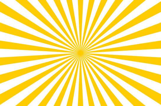 Sun ray radial vector background yellow burst shine beam design. Orange retro sunburst background.