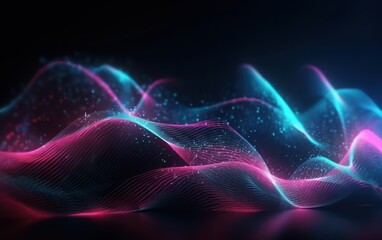 abstract futuristic background with gradient glowing neon moving high speed wave lines . AI Generative