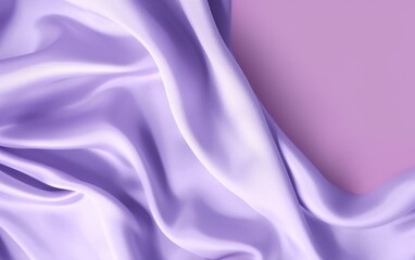 Obraz premium Beautiful abstract silk fabric background. Copy space, flat lay. AI Generative