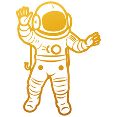 Astronaut in spacesuit, Vector illustration of cosmonaut, astronaut in space on transport background, Hand Drawn Sketch Vector illustration of Space man, SVG snd PNG