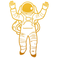 Astronaut in spacesuit, Vector illustration of cosmonaut, astronaut in space on transport background, Hand Drawn Sketch Vector illustration of Space man, SVG snd PNG