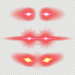 Laser red eyes meme game superhero vector template illustration. Comic red eyes laser red meme overlay.
