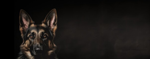 Banner with free copy space for text - beautiful German Shepherd Dog.