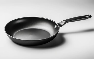 Frying pan on a white solid background. AI Generative
