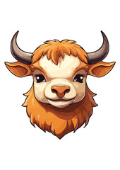 baby buffalo vector,little buffalo animal illustration,mascot buffalo illustration,editable print,print ready vector