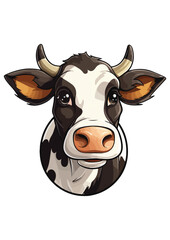 colorful cow vector, cow sticker, cow print for logo, editable, ready-to-print cow illustration