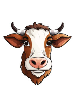 Naklejka colorful cow vector, cow sticker, cow print for logo, editable, ready-to-print cow illustration
