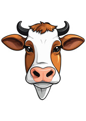 colorful cow vector, cow sticker, cow print for logo, editable, ready-to-print cow illustration