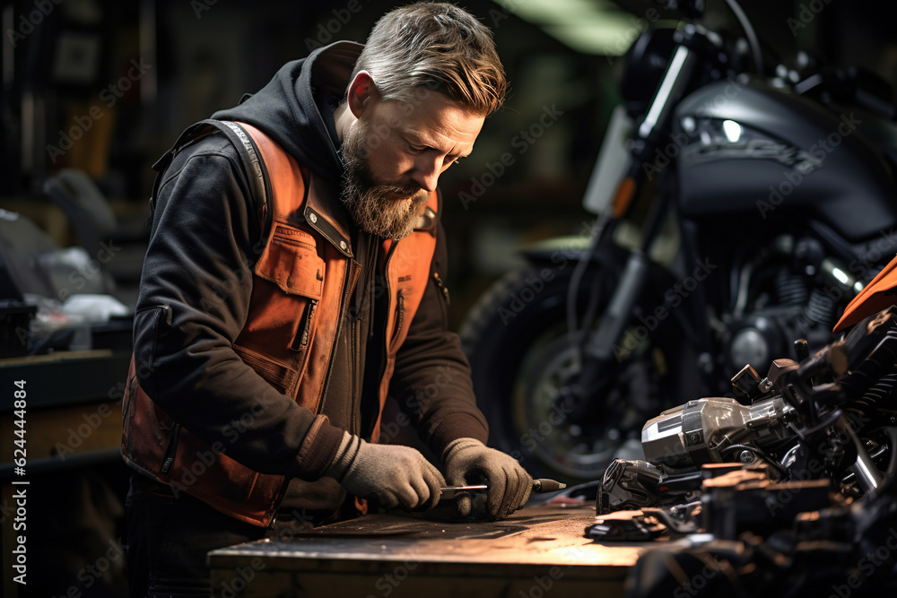 Poster a skilled mechanic fine-tuning a vehicle for optimal performance