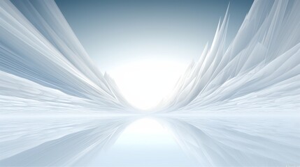 White Fractal Horizon. AI Generative