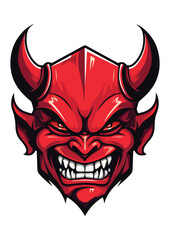 red devil vector artwork,exorcism,hell print,editable,ready to print,horror vector