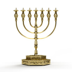 golden menorah Hanukkah - obrazy, fototapety, plakaty
