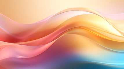 Abstract background with waves, transparent smooth wave, AI generated.