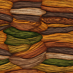 Stack of colorful yarn pattern - Generative AI
