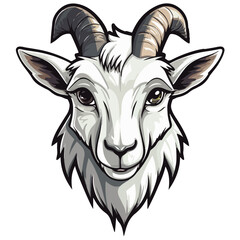 beautiful cute goat vector illustration,white color goat sticker,farm animal illustration,editable,ready to print