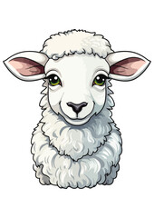 cute lamb print,lamb sticker,vector lamb eps file,editable,ready to print,lamb illustration,white background