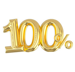 Number Gold 3D Render