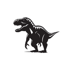 Dinosaur in doodle, cartoon style. 2d flat vector illustration in logo, icon style. Black and white