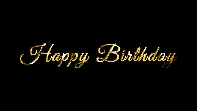 luxury lettering happy birthday in gold color