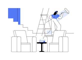 Basement finishing abstract concept vector illustration.