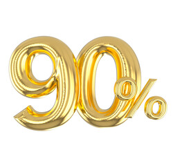 Number Gold 3D Render