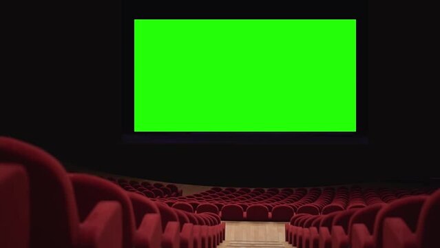 Green screen in empty theater