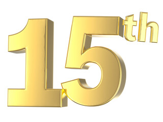 Number Gold 3D Render