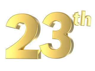 Number Gold 3D Render