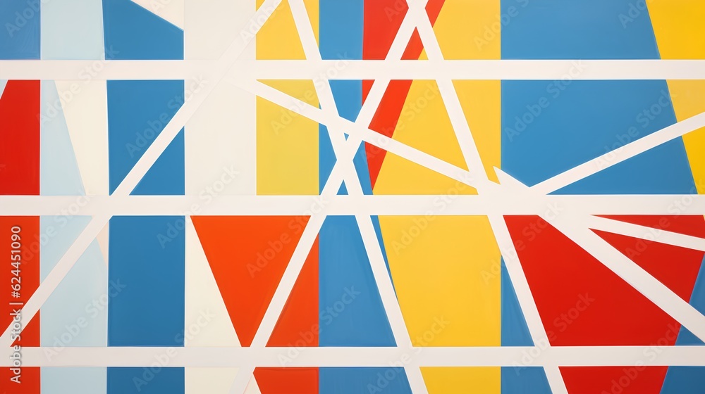 Poster abstract concept of communication is depicted using an array of vibrant lines and shapes, encapsulat