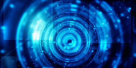 2d illustration Abstract futuristic electronic circuit technology background
