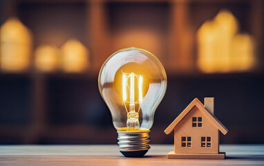 light bulb on a wooden background