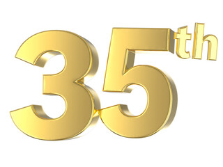 Number Gold 3D Render