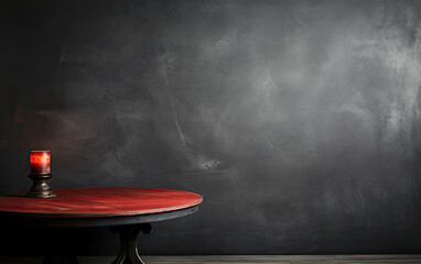 empty blackboard on a wooden table