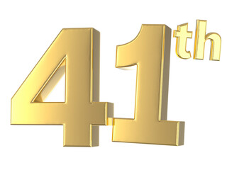 Obraz premium Number Gold 3D Render