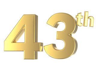 Number Gold 3D Render